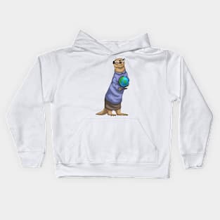 Otter Teacher Globe History Kids Hoodie